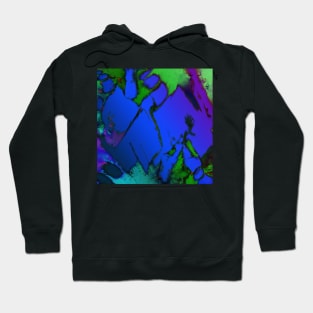 Colliding panels blue Hoodie